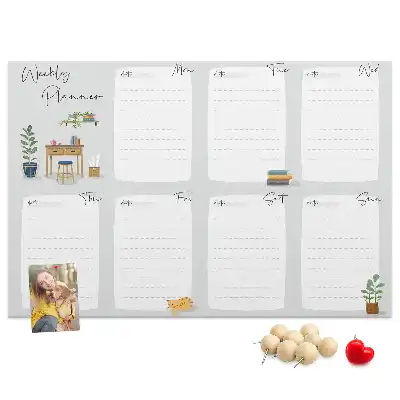Cork Memo Board Weekly Planner