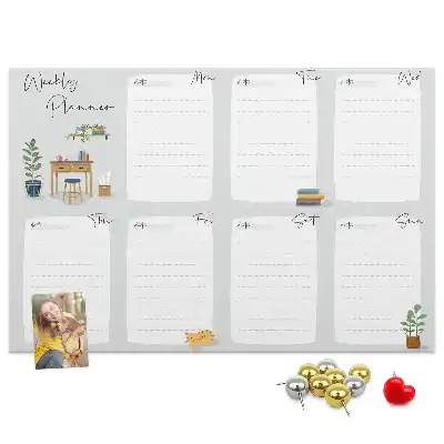Cork Memo Board Weekly Planner