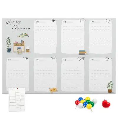 Cork Memo Board Weekly Planner