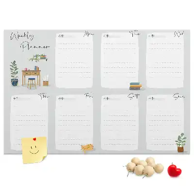Cork Memo Board Weekly Planner