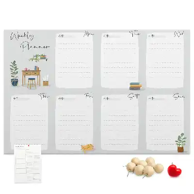 Cork Memo Board Weekly Planner