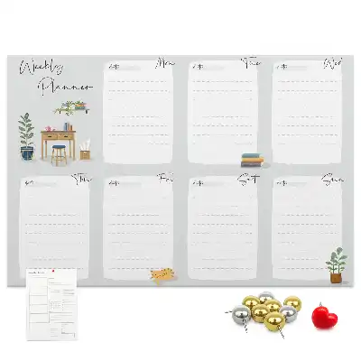 Cork Memo Board Weekly Planner