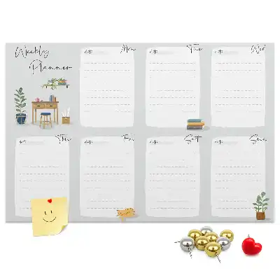 Cork Memo Board Weekly Planner