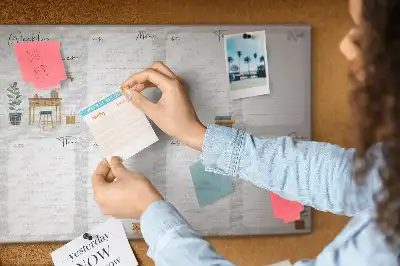 Cork Memo Board Weekly Planner