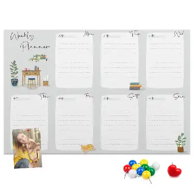 Cork Memo Board Weekly Planner