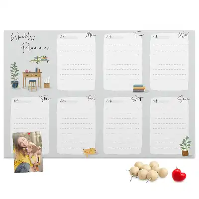 Cork Memo Board Weekly Planner