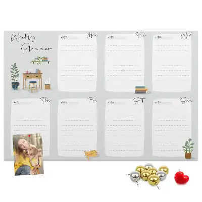 Cork Memo Board Weekly Planner