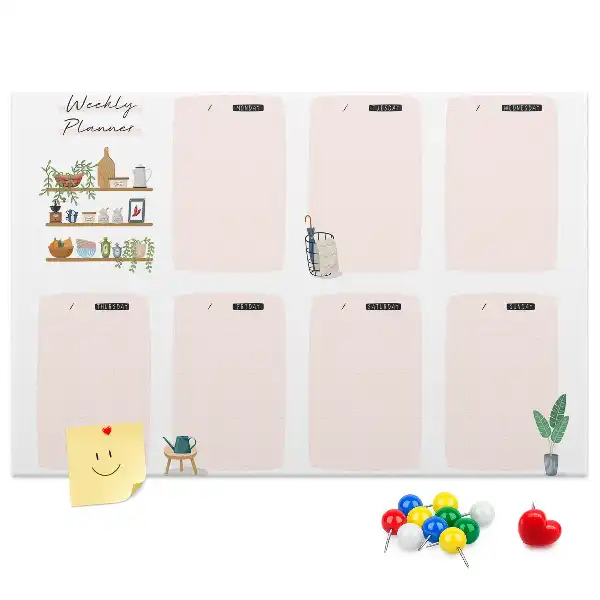 Printed Cork Board Weekly planner