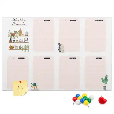 Printed Cork Board Weekly planner