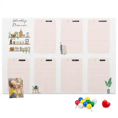 Printed Cork Board Weekly planner