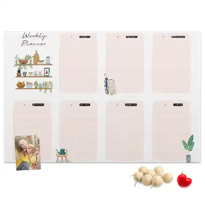 Printed Cork Board Weekly planner