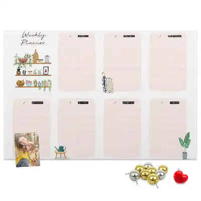 Printed Cork Board Weekly planner