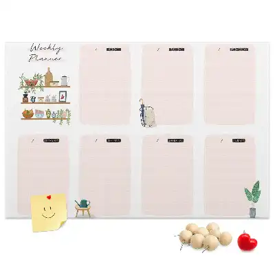 Printed Cork Board Weekly planner