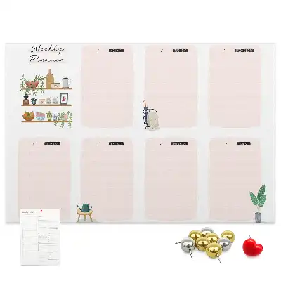 Printed Cork Board Weekly planner