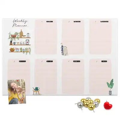Printed Cork Board Weekly planner