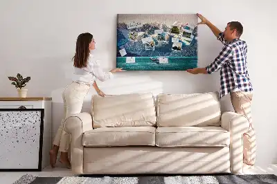 Printed Cork Memo Board Whale water