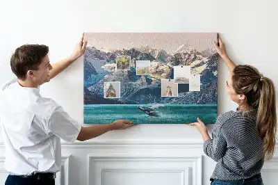 Whale-shaped printed cork memo board