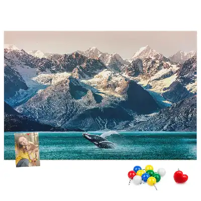 Printed Cork Memo Board Whale water