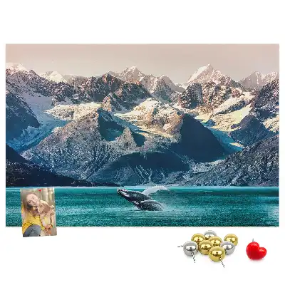 Printed Cork Memo Board Whale water