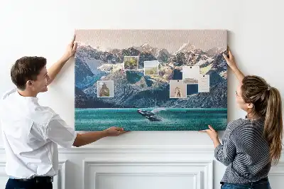 Printed Cork Memo Board Whale water