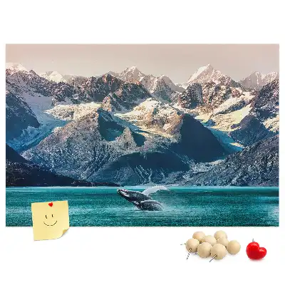 Printed Cork Memo Board Whale water