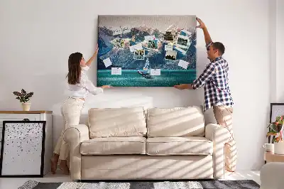 Printed Cork Memo Board Whale water