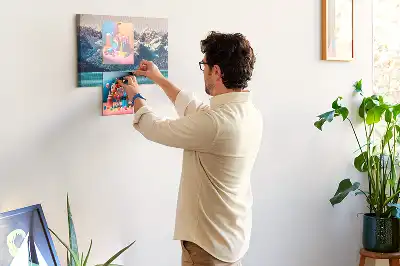 Whale-shaped printed cork memo board