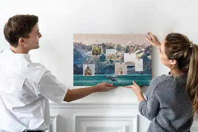 Whale-shaped printed cork memo board