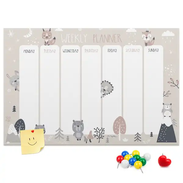 Printed Animal Planner Cork Board