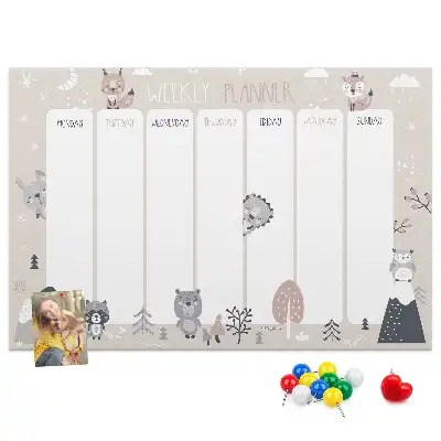 Printed Animal Planner Cork Board