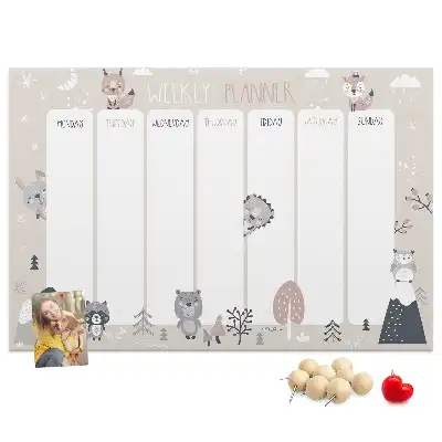 Printed Animal Planner Cork Board