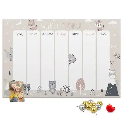 Printed Animal Planner Cork Board