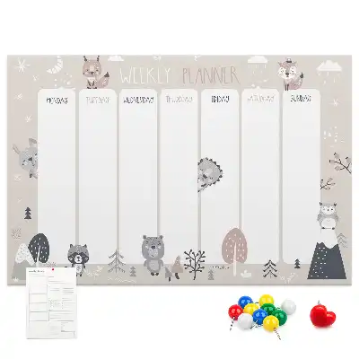 Printed Animal Planner Cork Board