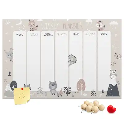Printed Animal Planner Cork Board