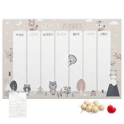 Printed Animal Planner Cork Board