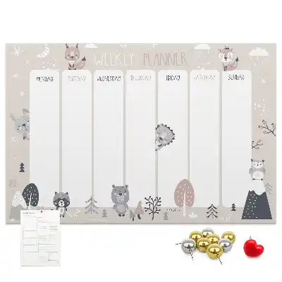 Printed Animal Planner Cork Board