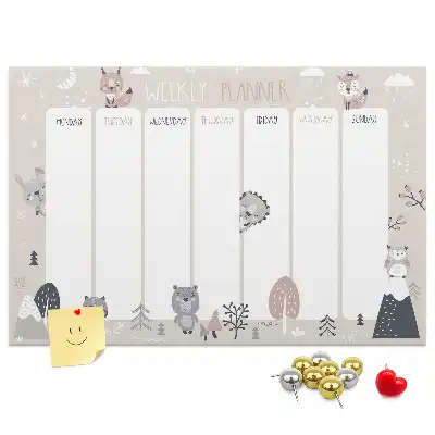 Printed Animal Planner Cork Board