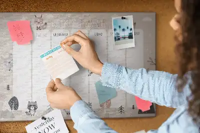 Printed Animal Planner Cork Board