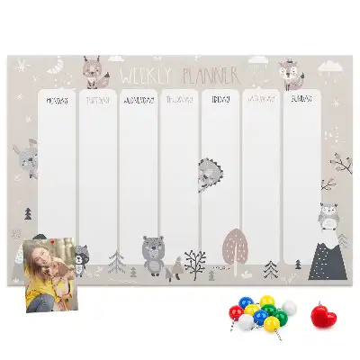 Printed Animal Planner Cork Board