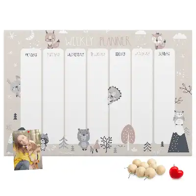 Printed Animal Planner Cork Board