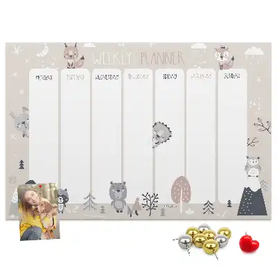 Printed Animal Planner Cork Board