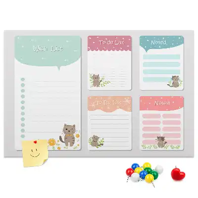 Printed Cork Memo Board Wishlist