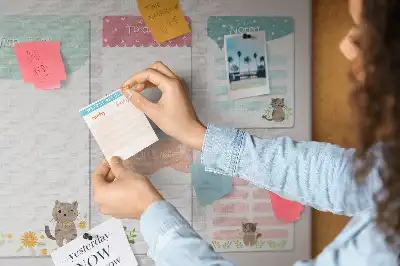 Printed Cork Memo Board Wishlist
