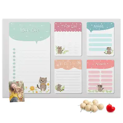 Printed Cork Memo Board Wishlist