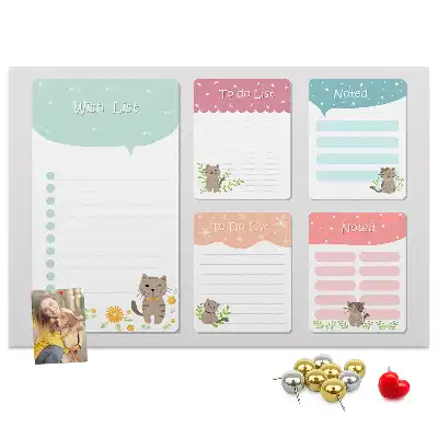 Printed Cork Memo Board Wishlist