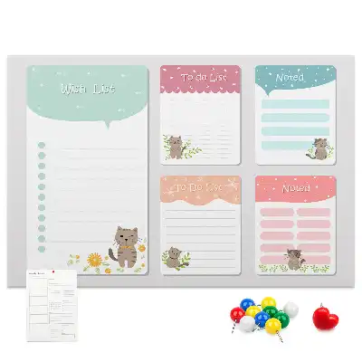 Printed Cork Memo Board Wishlist