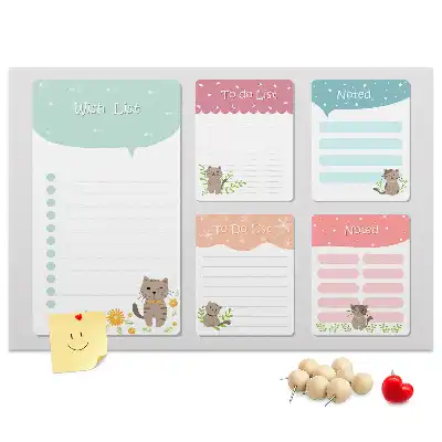 Printed Cork Memo Board Wishlist