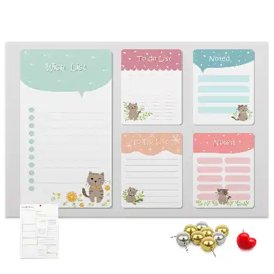 Printed Cork Memo Board Wishlist