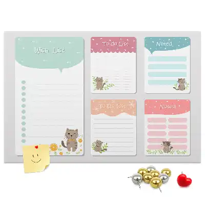 Printed Cork Memo Board Wishlist
