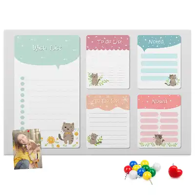Printed Cork Memo Board Wishlist